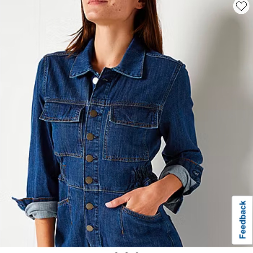 Denim Button-Up Jumpsuit